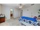 This bedroom has multiple doors with carpet floors and neutral walls at 8783 Halcon Ave, Las Vegas, NV 89148