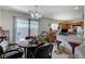 Dining area with sliding glass doors and a view of the kitchen at 8783 Halcon Ave, Las Vegas, NV 89148