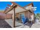 Covered patio provides outdoor living with privacy and shade at 8783 Halcon Ave, Las Vegas, NV 89148