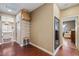Hallway leads to connected kitchen and living area at 916 Bob Barney Ave, North Las Vegas, NV 89086