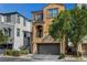 Charming exterior view of the home featuring a private balcony and drought-tolerant landscaping at 9526 Summer Furnace St, Las Vegas, NV 89178