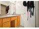 Bathroom featuring single sink vanity and white board to track tasks and notes at 408 N Torrey Pines Dr, Las Vegas, NV 89107