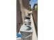 An exterior shot showing side yard space and cooling equipment at 10282 Keystone Pastures St, Las Vegas, NV 89183