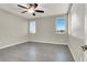 Bedroom with ceiling fan and windows at 10309 Canyon Valley Ave, Las Vegas, NV 89145
