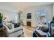 A view of the living room with a fireplace, wood floors, and comfortable seating at 10550 W Alexander Rd # 2179, Las Vegas, NV 89129