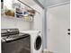 Efficient laundry room with modern washer and dryer and ample storage space for all your laundry needs at 1861 Windward Ct, Henderson, NV 89012