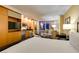 Stylish bedroom showcases a kitchenette, cozy seating area, and a comfortable bed, creating a functional and inviting space at 2000 Fashion Show Dr # 5509, Las Vegas, NV 89109