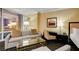 Cozy living room featuring a comfortable sofa, stylish desk, and ample lighting, creating a relaxing and inviting atmosphere at 2000 Fashion Show Dr # 5509, Las Vegas, NV 89109
