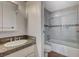 Bathroom featuring a vanity with a single sink and a tiled shower/tub combo at 2017 Plaza De Cielo, Las Vegas, NV 89102