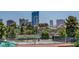 Enjoy a game of tennis with a great view of the city skyline in the background at 2017 Plaza De Cielo, Las Vegas, NV 89102