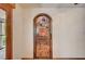 Close up of the wine cellar door showing the grape vine motif at 2017 Plaza De Cielo, Las Vegas, NV 89102