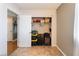 Walk-in closet with open shelves and visible storage solutions at 2732 Johannson Ln, Las Vegas, NV 89115