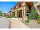 The Anthem Community's Administration: Hanneman Hall entrance with stone accents and desert landscaping at 2962 Gettysburg Ave, Henderson, NV 89052