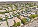 View of a vibrant neighborhood with lush landscaping, swimming pools, and well-maintained homes at 35 Glade Water Dr, Henderson, NV 89052