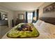 Cozy main bedroom featuring an accent wall art piece, comfortable bed and lots of storage space at 3740 Desert Marina Dr # 12, Laughlin, NV 89029