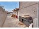 Backyard area with seating, and some miscellaneous supplies and equipment at 3886 Green Leaf Dr, Las Vegas, NV 89120