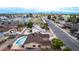 Aerial view of a neighborhood featuring a fenced backyard and refreshing pool at 3905 Cherokee Ave, Las Vegas, NV 89121