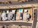 Stunning aerial view shows the layout of houses and streets in a well-planned neighborhood community at 421 Malpaso St, Las Vegas, NV 89138