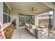 Outdoor patio with a ceiling fan and comfortable seating, ideal for enjoying the outdoors at 421 Malpaso St, Las Vegas, NV 89138