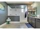 Contemporary bathroom with a spacious walk-in shower and stylish vanity at 5120 Lone View Pl, Las Vegas, NV 89149