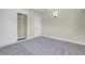 This bedroom has neutral paint and a large closet with an opening to a rod to hang items at 5867 Bunch St, Las Vegas, NV 89122