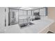 Modern kitchen featuring stainless steel appliances, quartz countertops, and grey and white cabinets at 6250 W Flamingo Rd # 51, Las Vegas, NV 89103