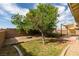 Backyard features a fire pit, shade sail, mature trees, and a patio perfect for outdoor relaxation at 7409 Central Butte Ave, Las Vegas, NV 89129
