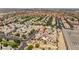 Expansive aerial view of a residential area with homes, trees, and distant city views showcasing community living at 10276 Cherry Brook St, Las Vegas, NV 89183