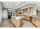 Bright kitchen features a large island, stainless steel appliances, and wood-look floors at 1637 Wellington Springs Ave, Henderson, NV 89052