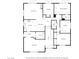 Floor plan displaying the layout of the home including the living spaces, bedrooms and baths at 2129 N Michael Way, Las Vegas, NV 89108
