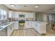 Bright kitchen offers stainless steel appliances, plenty of counter space and white cabinets and hardware at 2129 N Michael Way, Las Vegas, NV 89108