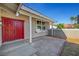Covered patio with a double-door entrance at 3791 El Camino Rd, Las Vegas, NV 89103