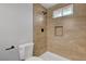 Updated shower with designer tile and a built in niche for storage at 3791 El Camino Rd, Las Vegas, NV 89103