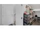 Pantry area with stocked shelves and storage bins for organized food and supply storage at 3808 Seyfert Ave, North Las Vegas, NV 89084
