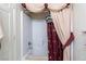 Bathroom featuring a bathtub, shower, and unique curtain decor at 653 Mountain Rdg, Mesquite, NV 89027