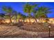 Serene backyard featuring a stone pathway, desert landscaping, and a small bridge feature at 7521 Dry Pines Cir, Las Vegas, NV 89129
