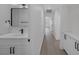 This bathroom features a single vanity and a walk-in shower at 9437 January Dr, Las Vegas, NV 89134