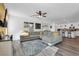 Spacious living room with open floor plan leading to dining and kitchen at , North Las Vegas, NV 89031