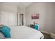 Cozy bedroom featuring ample closet space, modern decor, and a mounted TV at 1357 Manassas Rdg Rdg, Mesquite, NV 89027