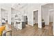 Modern kitchen with island seating, stainless steel appliances, and open access to other rooms at 1357 Manassas Rdg Rdg, Mesquite, NV 89027