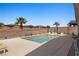 Inviting pool with lounge chairs and desert landscaping offers a tranquil backyard oasis at 1357 Manassas Rdg Rdg, Mesquite, NV 89027