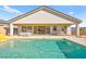 Backyard pool and patio perfect for outdoor entertaining and enjoying the beautiful desert views at 1357 Manassas Rdg Rdg, Mesquite, NV 89027