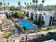A bird's eye view of the community showcasing the inviting pool and well-maintained grounds at 1405 Vegas Valley Dr # 257, Las Vegas, NV 89169