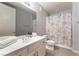 Well-maintained bathroom with a vanity, mirror, and shower-tub combination, designed for daily convenience at 20 E Serene Ave # 111, Las Vegas, NV 89123