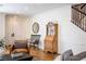 Inviting living room showcasing beautiful wood floors and classic wainscoting at 2544 Sundew Ave, Henderson, NV 89052
