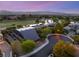 An aerial view shows the property nestled in the community and a great location near the golf course at 3 Anthem Pointe Ct, Henderson, NV 89052