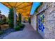 Grand entrance with stone walls, wood ceiling and a custom art-glass window adding elegance at 3 Anthem Pointe Ct, Henderson, NV 89052