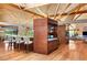 Stylish kitchen with custom cabinetry, bar seating, and wood floors at 3 Anthem Pointe Ct, Henderson, NV 89052