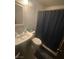 Compact bathroom with a pedestal sink and shower/tub combo at 4030 E Carey Ave, Las Vegas, NV 89115