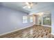 Bedroom with a view of an attached shower and wood flooring at 417 Wisteria Ave, Las Vegas, NV 89107